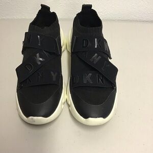 DKNY Black Women Slip-On Sneakers with White Soles size 8